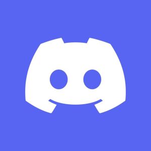 The icon of the Discord app on top of a bright blue background